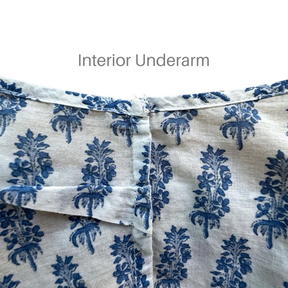 LUCKY BRAND | EMBROIDERED COTTON TOP LIKE NEW BUTTON UP BACK RED BLUE | LARGE - Picture 12 of 12